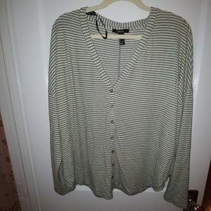 Forever 21 green, stripped sweater